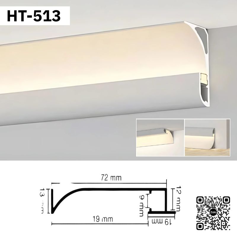 Thanh Nhôm Phào Chỉ Hắt Trần Lắp Nổi 2m | HT-513